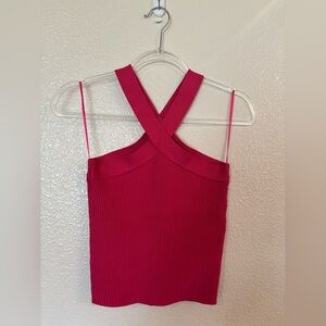 HOUSE OF HARLOW Pink Ribbed Top